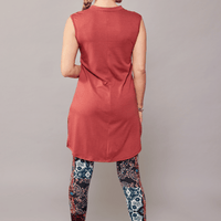 Blouse longue sans manche - pamplemousse