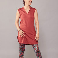 Blouse longue sans manche - pamplemousse