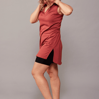 Blouse longue sans manche - pamplemousse