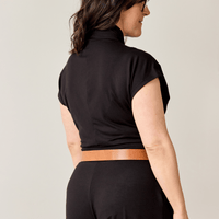 Ceinture en cuir véritable - cognac