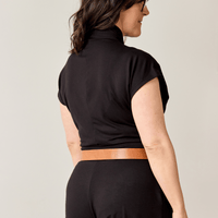 Ceinture en cuir véritable - cognac