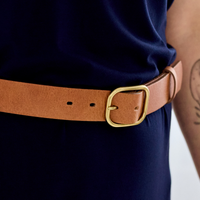 Ceinture en cuir véritable - cognac