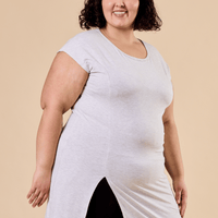 Tunique à fente brume