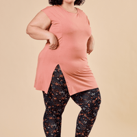 Tunique à fente corail