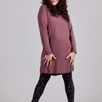 Blouse longue col en V à manches longues, fabriquée au Québec, Canada