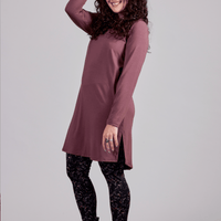 Blouse longue col en V à manches longues, fabriquée au Québec, Canada