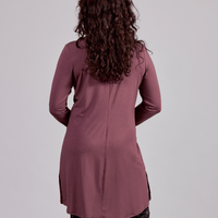 Blouse longue col en V à manches longues, fabriquée au Québec, Canada