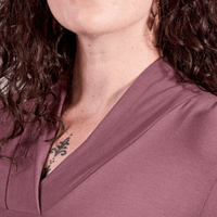 Blouse longue col en V à manches longues, fabriquée au Québec, Canada