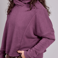 Haut douillet à capuchon - figue