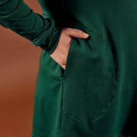 Tunique à poches col cordon - vert forêt