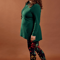 Tunique à poches col cordon - vert forêt