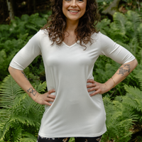 Haut essentiel col V - ivoire