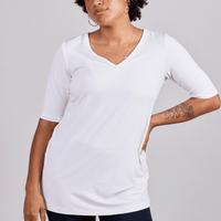 tunique avec col V et manches 3//4