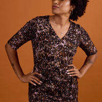 tunique col V avec manches 3/4 imprimé Lueurs