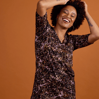 tunique col V avec manches 3/4 imprimé Lueurs