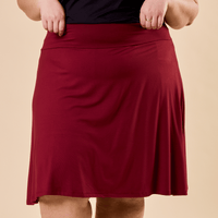 Jupe-short évasée carmin