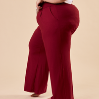 Pantalon large à plis creux carmin