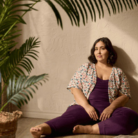 Combinaison avec bretelles spaghetti améthyste