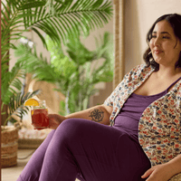 Combinaison avec bretelles spaghetti améthyste