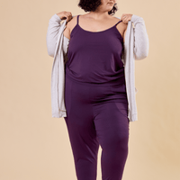 Combinaison avec bretelles spaghetti améthyste