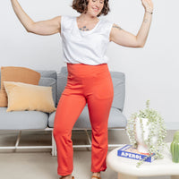 Pantalon habillé 3/4 - corail