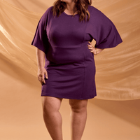 Robe avec manches kimono mauve
