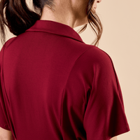 Robe midi à col chemise - carmin