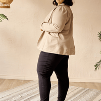 Veston effet lin sable