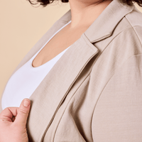 Veston effet lin sable