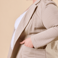 Veston effet lin sable