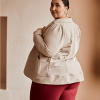 Veston effet lin sable