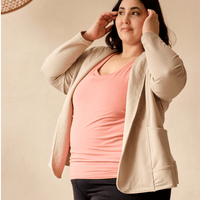 Veston effet lin sable