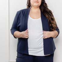 Veston effet denim manches 3/4 - minuit