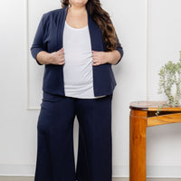 Veston effet denim manches 3/4 - minuit