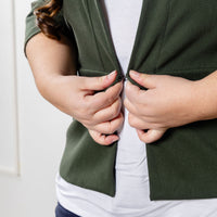 Veston effet denim manches 3/4 - matcha