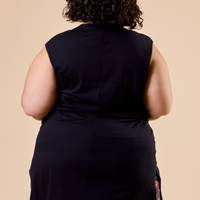 Blouse longue sans manche - noir