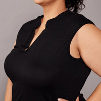 Blouse longue sans manche - noir