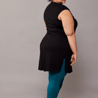 Blouse longue sans manche - noir