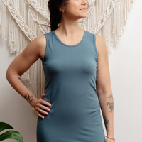 Camisole longue yoga - sarcelle