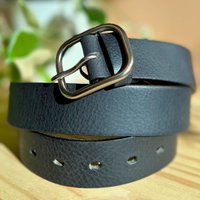 Ceinture en cuir véritable - noir
