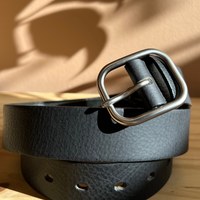 Ceinture en cuir véritable - noir