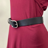 Ceinture en cuir véritable - noir