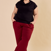 Haut col drapé - noir