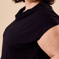 Haut col drapé - noir