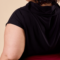 Haut col drapé - noir