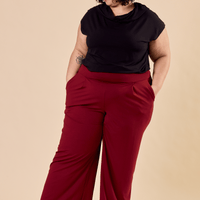 Haut col drapé - noir