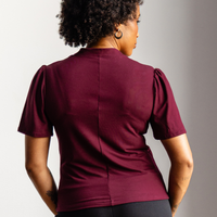 Haut col mao - amarante