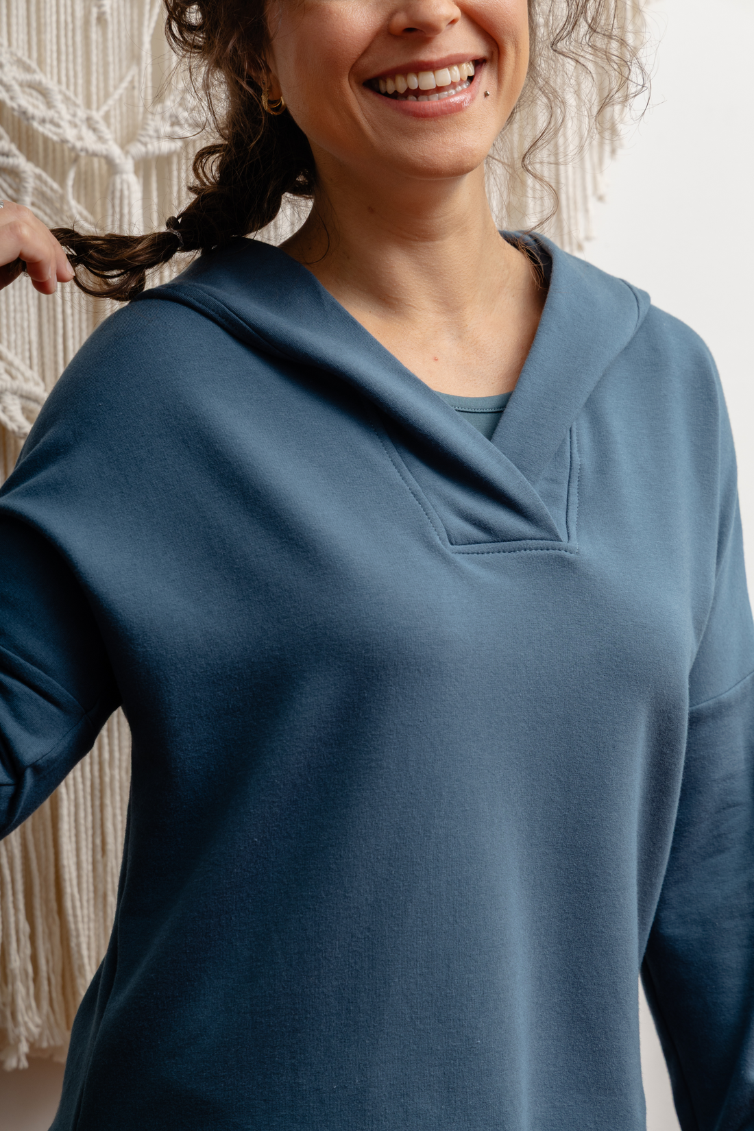 Chandail moelleux à capuchon - aurore