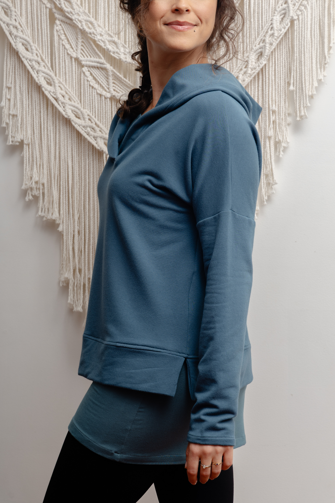 Chandail moelleux à capuchon - aurore