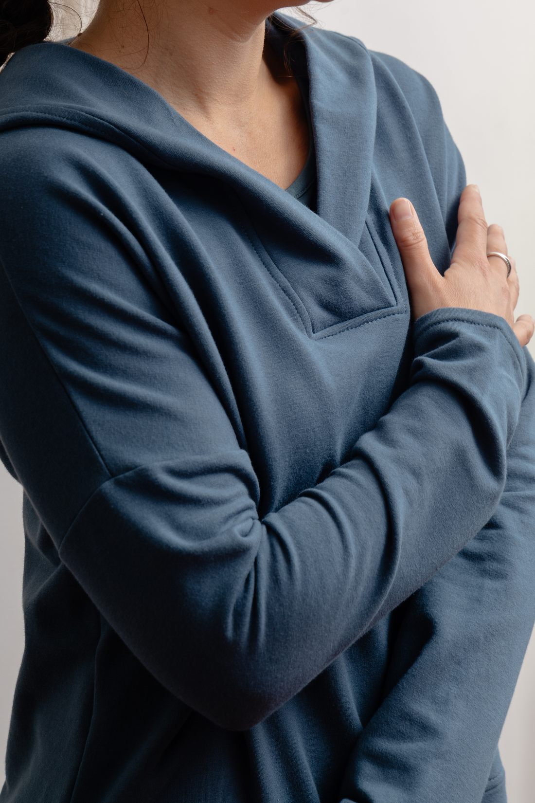 Chandail moelleux à capuchon - aurore